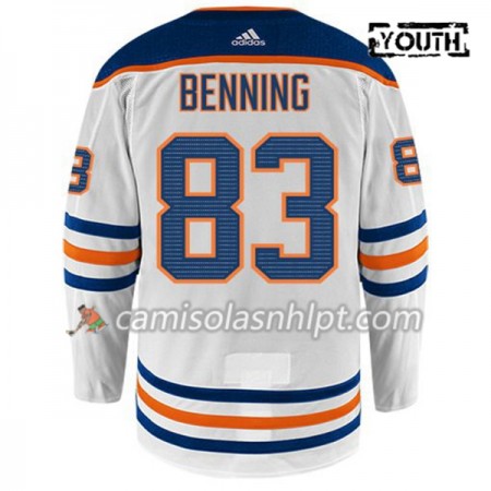 Camisola Edmonton Oilers MATT BENNING 83 Adidas Branco Authentic - Criança